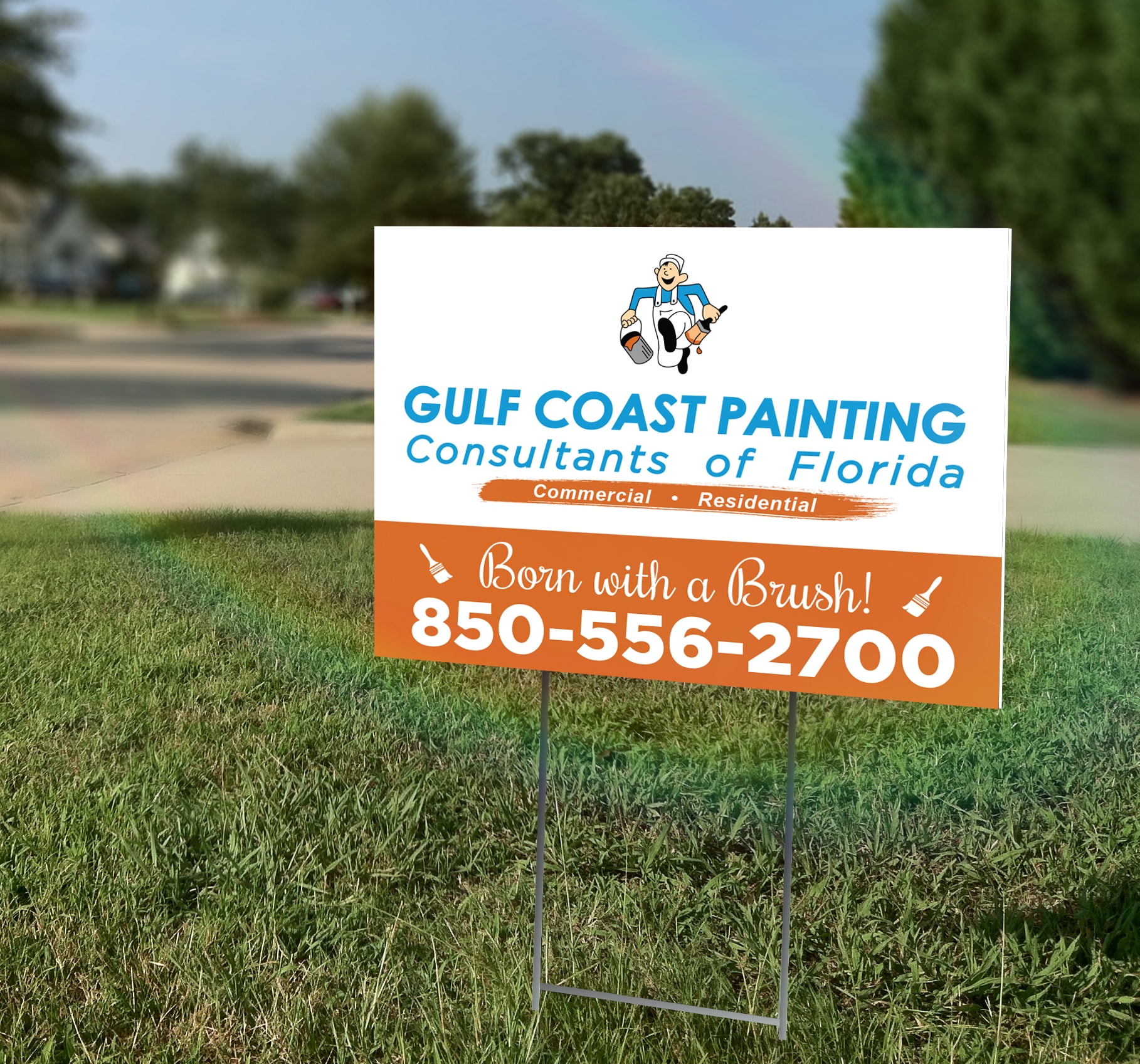 Gulf Coast Painting Consultants yard sign design by Hatch & Fly